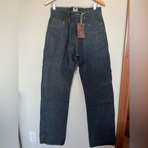 Tellason Fredy Wide Leg Jeans Mens 30 Blue Dark Selvedge Denim